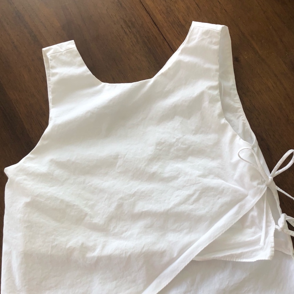 Zara asymmetric white blouse sz Medium